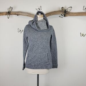 J crew fitted gray sweater oversized cowl neck